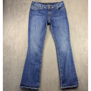 Silver Jeans Co. Boot Cut Jeans Women's 32x33 Blue Elyse Slim Boot Distressed